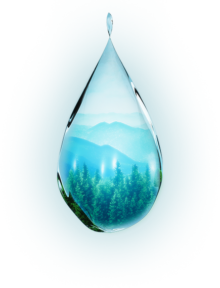 Water drop design with the Earth inside